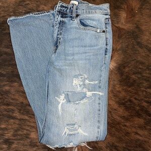 Eunina Light Blue Distressed Straight Leg Jeans